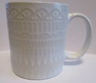 Now Designs Gala White Mug Coffee Cup Textured Pattern NEW