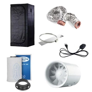 Box Set Silent Zelt mit Abluft Indoor Grow 100cm 197cbm/h Lüfter inkl. Filter - Bild 1 von 4