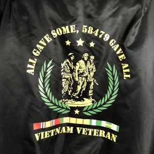 Vietnam Veteran Jacket Mens 2XL XXL Black All Gave Some 58479 Gave All Honor - Picture 1 of 22