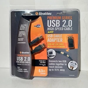 Stratitec Premium Series USB 2.0 High Speed Cable + Extension Adapter 6.5 FT - Picture 1 of 5