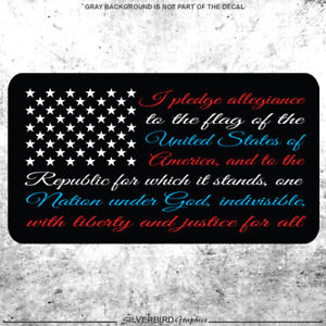 American Flag Sticker Pledge of Allegiance Vinyl Truck USA Decal Red White Blue