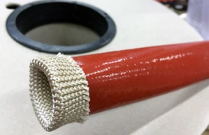 Gaine tressée fibre de verre enduite caoutchouc de silicone diamètre 20 mm 4000V - Imagen 1 de 3