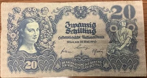20 Schillings Austria 1945 WW2 Allied Liberation Issue P. 116 - Picture 1 of 2