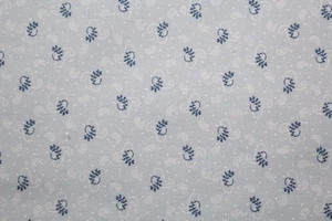 100 % Cotton fabric ~ Green with white paisley,dots & teal leaves ~ BTY - Picture 1 of 3