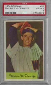 Bowman #56 1954 Mickey McDermott PSA 4 Senadores presenta mejor - Imagen 1 de 2