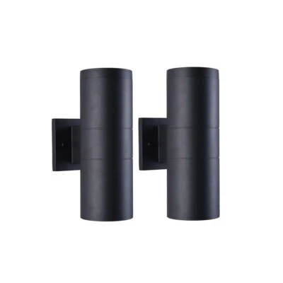 Modern Outdoor Porch Light Patio Light in 2 Lights with Matte Black 2 Pack - Image 1 of 4