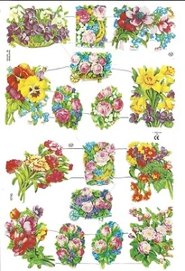 Mamelok English Embossed Scrap Die Cut - Spring Flowers Horseshoe 1710 - Picture 1 of 2