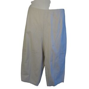 Eileen Fisher Woman 1X Khaki Capri Pants Pedal Pushers Stretch Side Zip