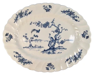 Myott Staffordshire Exotic Birds Platter Blue Transferware 12" Oval Serving (O) - Picture 1 of 9