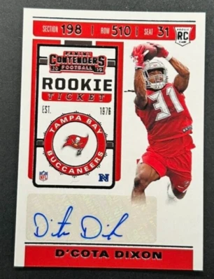 2019 Panini Contenders - D'Cota Dixon #255 Tampa Bay Buccaneers - ROOKIE AUTO - Image 1 of 2