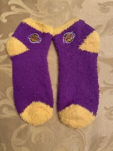 Los Angeles Lakers Soft Fuzzy Sleep Socks Brand New