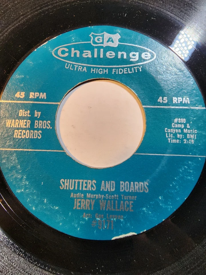 Jerry Wallace - Shutters And Boards/ Am I East To Forget - 45 RPM VG F238 - Image 1 of 1