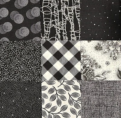 18 10 x 10 BLACK SQUARES ~ 100% Cotton Fabric  *Only the Best* (10" Squares) - Image 1 of 4