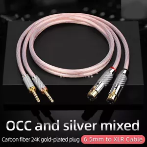 Paar OCC Silber gemischt Hifi TRS 6,35mm Stecker auf 3 Pin XLR Kabel Audio 12 Stränge - Bild 1 von 16
