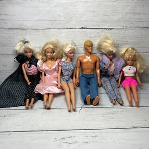 Vintage Barbie Dolls with Clothing Lot 80s 90’s Ken Skipper Kelly - Picture 1 of 24