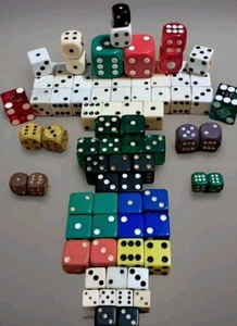 Lot Of 80 Vintage 6-Sided Gaming Dice Sets-Jumbo Bakelite/Round/Square/Old Wood - Picture 1 of 7