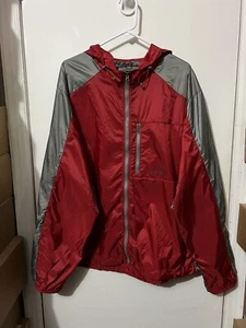 Neu ohne Etikett Eddie Bauer Sport leichte Herren-Windjacke mit Reißverschluss Nylonjacke rot grau XL - Bild 1 von 12