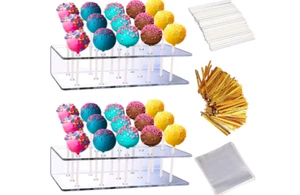 Lollipop Holder Cake Pop Sticks Display Stand Candy Decorate Party Birthday 2 Pc - Picture 1 of 8