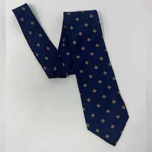 Cravatta da collo ClayBrooke, 100% seta, made in USA, diamante, geometrica, navy - Foto 1 di 6