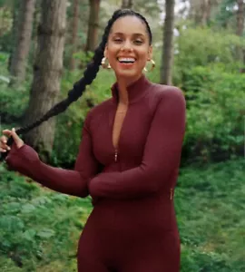 NWT! Athleta x Alicia Keys Maroon Goddess Bodysuit Sz Large L #450639 - Picture 1 of 5