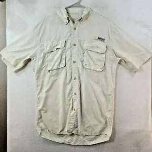 Magellan Mens Medium White Vented Short Sleeve Button Front Shirt - Picture 1 of 10