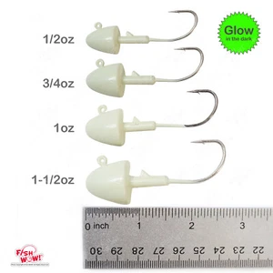 Lote de 1/2 oz 3/4 oz 1 oz 1,5 oz cabeza de plantilla de bala brillante para Scampi Twin Tail Grub Jighead - Imagen 1 de 5