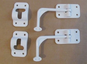 2 Sets RV White Cargo Entry Door Catch Holder Hook Latch 90 Degree Style SALE - Picture 1 of 1