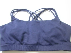 Gap Sport Bra Size XS Navy Wireless Lined Crossback Pullover Breathable Active - Picture 1 of 7
