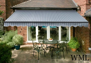 Outdoor Patio Awning – Aluminium Frame, Polyester Canopy – 2.5m / 3m / 3.5m - Picture 1 of 8