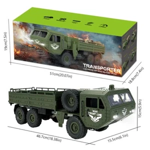 Transporter 9 RC Military Truck 6WD Rechargeable 2.4GHz Remote Control Army Car - Picture 1 of 4