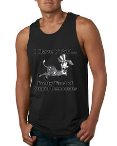 I Have PTSD Democratic Donkey Political Men Tank Top - Picture 1 of 9