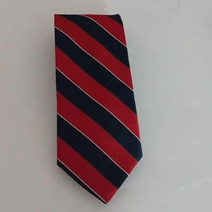 Vintage Woodward Red Blue Green White Classic Striped Necktie All Silk Men's Tie - Picture 1 of 6