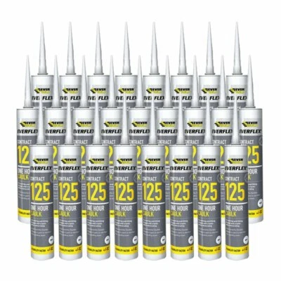 25X EVERFLEX 125 ONE HOUR CAULK EVERBUILD DECORATORS FILLER SEALANT 300ML