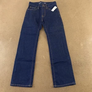 Old Navy Boys Size 8 Slim Dark Wash Denim Relaxed Straight Non-Stretch Jeans NWT - Picture 1 of 7