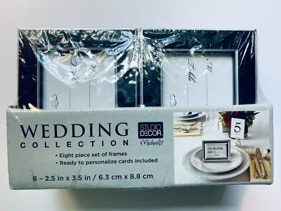 Place Card Holder Photo Frame Wedding table Décor 8ct. 2.5x3.5 in Black & Silver - Image 1 of 4
