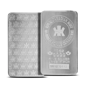 10 oz (RCM) Royal Canadian Mint Silver Bar (New) - Picture 1 of 3