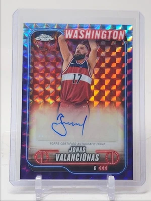 JONAS VALANCIUNAS 2024-25 TOPPS CHROME PURPLE GEOMETRIC REFRACTOR AUTO Q5329 - Image 1 of 2