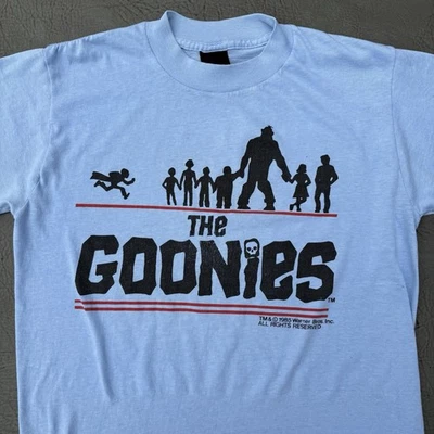 Camiseta De Colección Los Goonies De 1985 Azul Toque De Oro Adulto 50/50 Grande 19x26 Foto 1 de 4