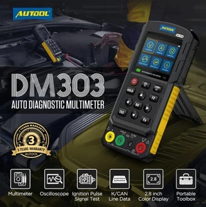 For AUTOOL DM303 Auto Diagnostic Multimeter Car Circuit Tester Oscilloscope ACDC - Foto 1 di 8