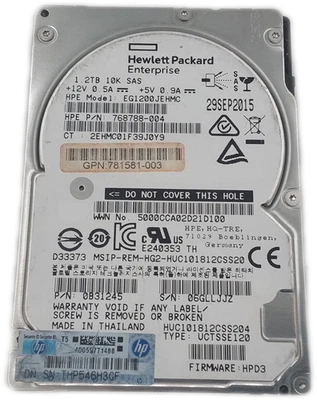 HP Hewlett Packard EG1200JEHMC 1.2TB 2.5" SAS HDD 10K RPM - Image 1 of 4