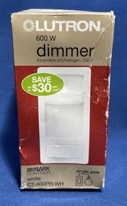 Nuevo de Lote Antiguo - Lutron CT-600PR-WH 600 W Atenuador de Polo Único (Incandescente/Halógeno) - Imagen 1 de 2