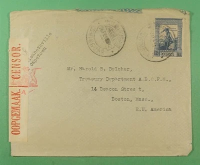 神秘博士 1942 年葡萄牙安哥拉二战审查清古到美国 R16060 — 第 1/2 张图片