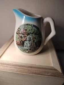 VTG BUSHKILL FALLS, PENNSYLVANIA SOUVENIR MINI PITCHER CERAMIC CUP OLD Waterfall - Picture 1 of 4
