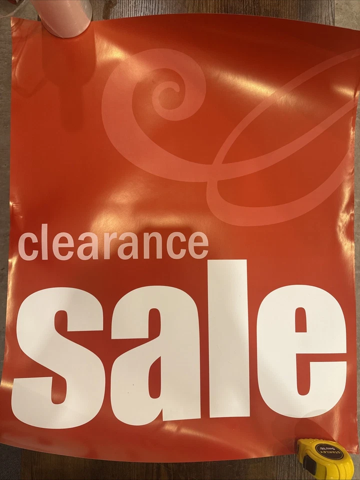 (SET OF 5) CLEARANCE SALE  Advertising Poster sign 28"x22" Store Sale Sign - Image 1 of 1
