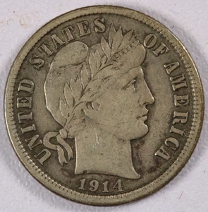 1914 Barber Dime - XF - Picture 1 of 2