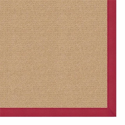 Riverbay Furniture Machine Tufted Wool 1'10"x2'10" Rug in Sisal and Red - Image 1 of 3