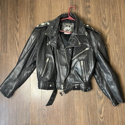 Chaqueta de cuero negra vintage para hombre PARASUCO TALLA S. ¡EXCELENTE ESTADO! Foto 1 de 4