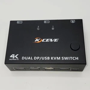 KCEVE KC-KVM202DP Dual DisplayPort USB 3.0 KVM Switch 4K UHD 2-Port Dual Monitor - Picture 1 of 6