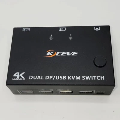 KCEVE KC-KVM202DP Dual DisplayPort USB 3.0 KVM Switch 4K UHD 2-Port Dual Monitor - Image 1 of 4