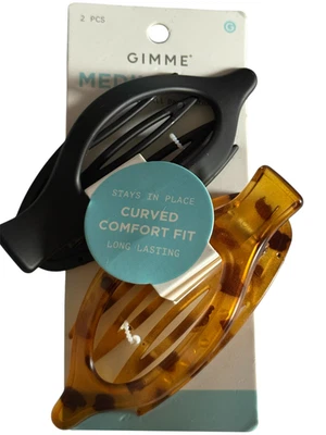 GIMME Premium Claw Clips Medium Hair 2 Pc Black & Tortoise - Image 1 of 2